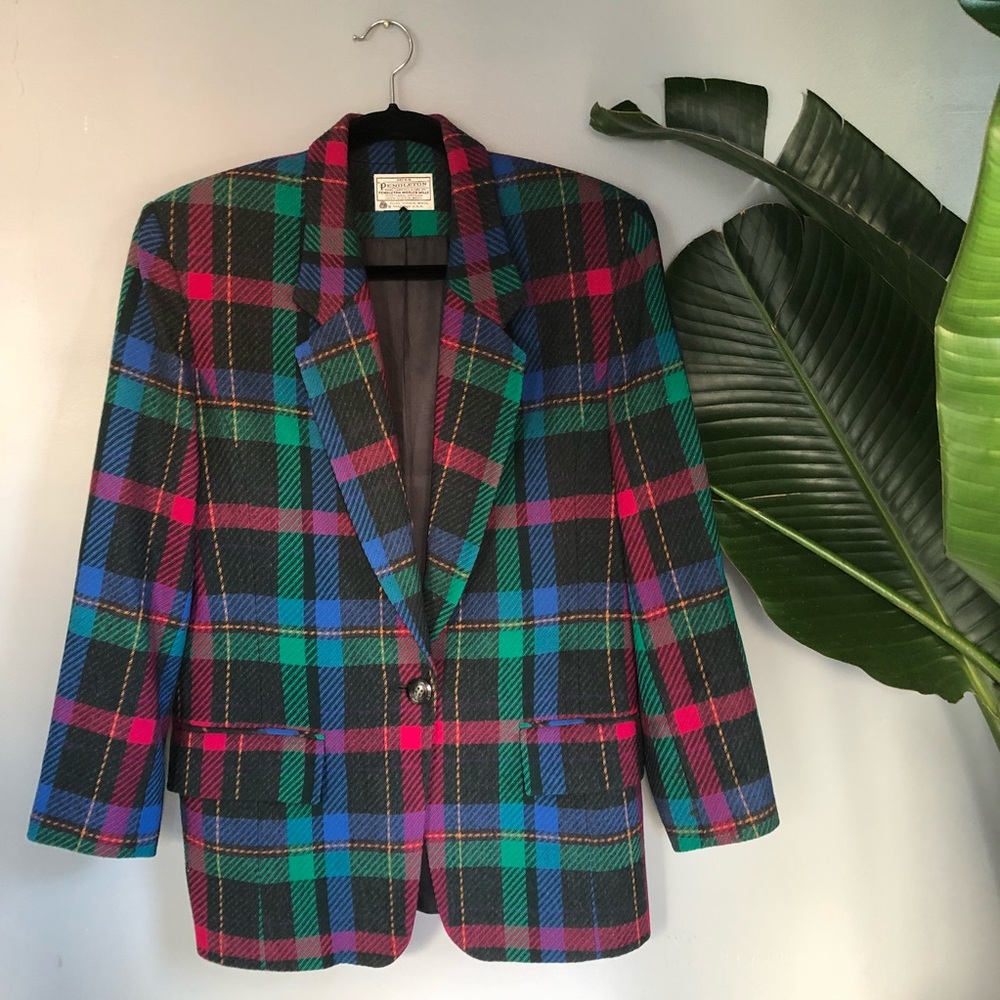 Vtg. Pendleton Plaid Blazer